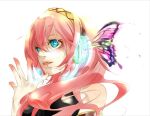  butterfly_wings headphones headset long_hair magnet_(vocaloid) megurine_luka pink_hair sakurai vocaloid wings 