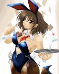  1girl animal_ears breasts bunny_girl bunnysuit commentary_request female original rabbit_ears ranbu_hararin solo 