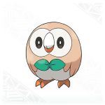  beak bird black_eyes full_body gen_7_pokemon lowres no_humans official_art owl pokemon pokemon_(creature) pokemon_(game) pokemon_sm rowlet simple_background standing white_background 