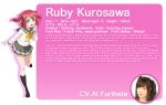  blush character_name green_eyes kurosawa_ruby long_hair love_live! love_live!_sunshine!! pink_hair seifuku smile twintails 