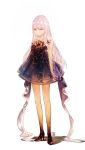  1girl constellation_costume dress full_body high_heels illak looking_at_viewer original pink_hair solo standing violet_eyes 