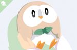  1girl animated animated_gif artist_request bird character_request owl pokemon pokemon_(creature) pokemon_(game) pokemon_sm rowlet 