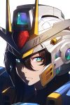  androgynous artist_name black_hair dated face glowing glowing_eyes green_eyes gundam huang_xie long_hair looking_at_viewer personification 