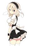  1girl animal_ears aoyama_blue_mountain blonde_hair blue_eyes gochuumon_wa_usagi_desu_ka? itamochi kirima_sharo kirima_sharo_(cosplay) rabbit_ears uniform waitress white_legwear zettai_ryouiki 