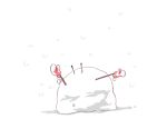  1koma comic gloves kantai_collection lowres mittens no_humans snow snow_crab snowing sou_tamae sticks 