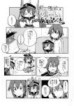  1boy 2girls admiral_(kantai_collection) akatsuki_(kantai_collection) chibi comic hayasui_(kantai_collection) highres himegi kantai_collection monochrome multiple_girls page_number translation_request 