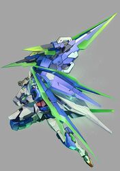  00_qan[t] absurdres gundam gundam_00 gundam_00_a_wakening_of_the_trailblazer highres mecha multiple_swords no_humans sa/tsu/ki shield sword weapon 