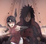  1boy 1girl female male naruto uchiha_madara uchiha_sarada 