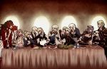  character_request everyone fine_art_parody fire_emblem fire_emblem_if food kataro long_image multiple_boys multiple_girls parody table tagme the_last_supper wide_image 