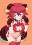  &gt;:3 1girl :3 blue_eyes blush boots bra cat_cutout cat_ear_panties cat_lingerie choker cleavage_cutout fang frilled_bra frills gloves gradient_clothes guchiaki kemono_friends leaning_forward panties paw_pose red_bra red_legwear red_panties redhead shisa_lefty side-tie_panties solo tail thigh-highs thigh_boots underwear underwear_only 