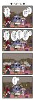  +++ /\/\/\ 2girls 4koma apron bat_wings bird blush book bookshelf broom chair comic crescent crescent_hair_ornament cup disguise dora_ita drinking_straw flying_sweatdrops frown hair_ornament hat head_wings highres kirisame_marisa koakuma library long_hair mob_cap mug multiple_girls patchouli_knowledge penguin purple_hair redhead shaded_face sitting sweatdrop table tears touhou translation_request very_long_hair waist_apron wings witch_hat 