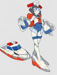  1girl android female glowing headgear hovercraft humanoid_robot kamizono_(spookyhouse) machine machinery mecha mecha_musume no_humans original personification robot robot_ears robot_joints school_uniform science_fiction ship short_hair smile solo thigh-highs transformers vehicle 