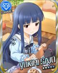  blue_hair blush character_name dress idolmaster idolmaster_cinderella_girls long_hair red_eyes sajou_yukimi stars straight_hair 