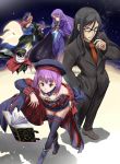  1boy 4girls black_hair blue_eyes blue_hair book braid caster caster_(fate/extra) cigar detached_sleeves elizabeth_bathory_(fate/grand_order) fate/grand_order fate/stay_night fate_(series) glasses hand_in_pocket hat helena_blavatsky_(fate/grand_order) knife lancer_(fate/extra_ccc) long_hair lord_el-melloi_ii multiple_girls older purple_hair robe rulebreaker short_hair side_braid smile thigh-highs trait_connection tsuyadashi_shuuji violet_eyes waver_velvet witch_hat 