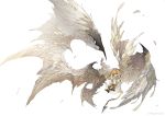  1girl beak boots commentary demizu_posuka large_wings original solo tail white_background white_wings wings 