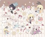  4girls alternate_costume amatsukaze_(kantai_collection) anchor atago_(kantai_collection) ayase_hazuki black_hair blonde_hair bunny_hair_ornament candy chocolate chocolate_heart cup flower hair_ornament hat heart heart_lock_(kantai_collection) kantai_collection key multiple_girls poker rensouhou-chan rose shimakaze_(kantai_collection) tagme takao_(kantai_collection) teacup top_hat torpedo twintails 