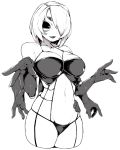  arachne breasts extra_arms extra_eyes hair_over_one_eye insect_girl kamaboko_(ossann0125) monster_girl original short_hair spider_girl 