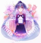  amamizu_(pixiv) angel_wings bad_id blue_eyes blue_hair choker dress flower hat hatsune_miku iei long_hair saihate_(vocaloid) solo speaker twintails usui_(tripcube) veil vocaloid wings 