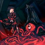  blonde_hair bondage cape child eyes highres hitomaru monster nil-eve original short_hair skeleton tentacles 