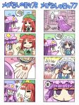  &gt;_&lt; +_+ 3girls 4koma :&lt; :3 anger_vein angry bag blue_eyes braid candy chibi coin_purse colonel_aki comic crescent fly hammer hat hong_meiling izayoi_sakuya long_hair money monochrome multiple_4koma multiple_girls patchouli_knowledge plugging_ears purple_eyes purple_hair red_hair redhead sharp_teeth short_hair silent_comic silver_hair squiggle sweatdrop tantrum tear teardrop thumbs_up touhou translated twin_braids violet_eyes wallet 