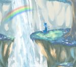  cirno cliff nature rainbow scenery touhou water waterfall 