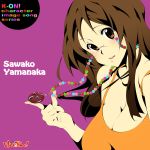  breasts brown_eyes brown_hair cd_cover cleavage cover death_devil glasses highres huge_breasts k-on! large_breasts long_hair nanao solo yamanaka_sawako 