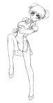  china_dress chinadress chinese_clothes clenched_hands double_bun fighting_stance fist foreshortening lineart masakichi_(crossroad) monochrome quiz_magic_academy short_hair stance yang_yang 