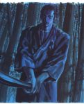  highres male miyamoto_musashi night scan sword takehiko_inoue traditional_media vagabond weapon 