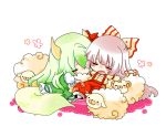  chibi ex-keine ex_keine fujiwara_no_mokou kamishirasawa_keine multiple_girls sheep sleeping takamura touhou 