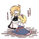  &gt;:) 2girls ahoge alice_margatroid annoyed apron blonde_hair blush_stickers braid chibi d:&lt; dress hair_ribbon hairband kamibukuro kirisame_marisa lolita_fashion multiple_girls no_hat ribbon side_braid single_braid tape_measure touhou tress_ribbon turtleneck 