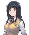  1girl a1 black_hair kurusugawa_serika long_hair school_uniform sweater_vest to_heart 