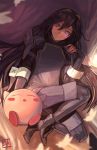  1boy 1girl blue_eyes blue_hair cute fire_emblem fire_emblem:_kakusei fire_emblem_awakening godsh0t hal_laboratory_inc. highres hoshi_no_kirby human intelligent_systems kirby kirby_(series) lucina lucina_(fire_emblem) lying nintendo pink_puff_ball shoulder_pads sleeping smile sora_(company) super_smash_bros. super_smash_bros_64 super_smash_bros_for_wii_u_and_3ds symbol_in_eye tiara 
