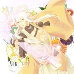  1boy animal_ears cloth fox_ears japanese_clothes kogitsunemaru long_hair male_focus red_eyes solo touken_ranbu white_hair yuta_(kchimuuuuu) 