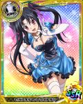  1girl artist_request black_hair character_name chess_piece hair_ribbon high_school_dxd jewelry king_(chess) long_hair necklace official_art ribbon serafall_leviathan singer solo star trading_card twintails violet_eyes 