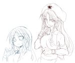  art_shift bangs braid chinese_clothes clenched_hands hands_up hat hong_meiling long_hair open_mouth parted_bangs parted_lips satou_kibi shirt sketch star sweatdrop tight_shirt touhou twin_braids wrist_wraps 