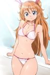  1girl bikini blue_eyes breasts houjou_hibiki long_hair looking_at_viewer manji_(tenketsu) orange_hair precure sketch solo suite_precure swimsuit white_bikini 