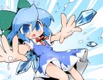  blue_eyes bow cirno dress ice ice_wings smile touhou umiusio wings 