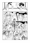  1boy 4girls admiral_(kantai_collection) comic highres kantai_collection kuma_(kantai_collection) makoushi monochrome multiple_girls page_number shimakaze_(kantai_collection) shinkaisei-kan tama_(kantai_collection) translation_request wo-class_aircraft_carrier 