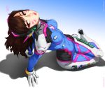  1girl brown_hair d.va_(overwatch) feguimel long_hair overwatch solo 