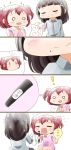  ! 2girls 4koma bangs black_hair blunt_bangs blush clenched_hands close-up collared_shirt comic commentary_request crying face_painting fist_in_hand flying_sweatdrops flying_teardrops hair_ornament hairpin hand_mirror highres kashiwa_(3920kashiwa) kurosawa_dia kurosawa_ruby love_live! love_live!_sunshine!! marker mirror mole mole_under_mouth multiple_girls o_o open_mouth redhead shirt siblings silent_comic sisters smile sparkle sweatdrop test translated two_side_up u_u wash_cloth wavy_mouth 