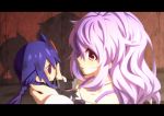 1girl ankokuboshi_kurome_(choujigen_game_neptune) bare_shoulders blush braid from_side long_hair mizunashi_(second_run) neptune_(series) purple_hair pururut smile solo stuffed_toy 
