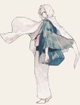  1boy barefoot blonde_hair blue_eyes haori hood japanese_clothes keshitsubu kimono male_focus touken_ranbu yamanbagiri_kunihiro 