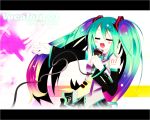   closed_eyes hatsune_miku microphone open_mouth solo vocaloid  