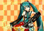  detached_sleeves guitar hatsune_miku k-on! solo twintails vocaloid 