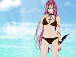  akashiya_moka bikini long_hair pink_hair rosario+vampire swimsuit 