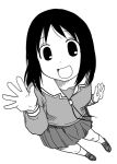  azumanga_daioh black_hair kasuga_ayumu monochrome sakaki_imasato school_uniform serafuku 