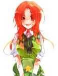  blush braid breasts hong_meiling large_breasts long_hair red_eyes red_hair redhead ren_(zero_second) touhou twin_braids 