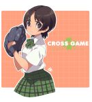  baseball_mitt bf&#039;s_ok_farm bf._(sogogiching) black_hair blue_eyes checkered cross_game school_uniform short_hair tsukishima_aoba 