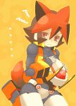  atlas bad_id blush bodysuit brown_eyes brown_hair helmet kannagi_kaname rockman rockman_zx short_hair solo tail 