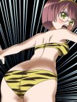  awa baba_tsutsuji bikini blush glasses looking_back sora_wo_kakeru_shoujo swimsuit tiger_print 